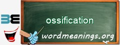 WordMeaning blackboard for ossification